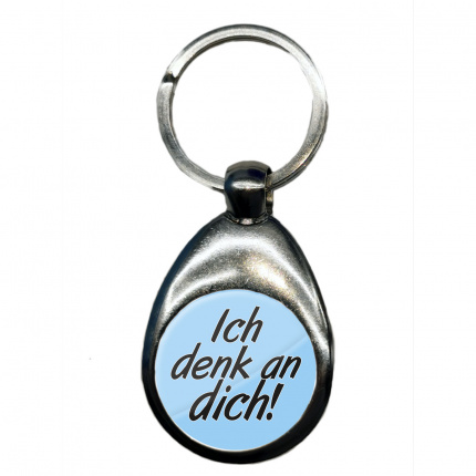 Ich denk an dich! - Schlüsselanhänger - Metall - Blau