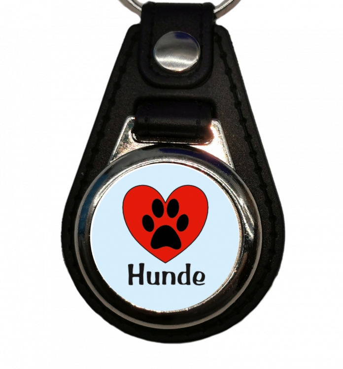 Herz für Hunde - Schlüsselanhänger - Leder - Clip