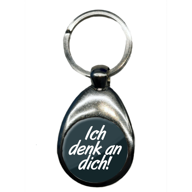 Ich denk an Dich! - Schlüsselanhänger - Metall - Schwarz