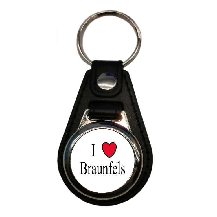 I love Braunfels   - Schlüsselanhänger - Leder mit Einkaufswagenchip